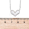 304 Stainless Steel Pave Natural White Shell Heart Pendant Necklaces for Women NJEW-U032-09P-01-5