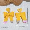 Handmade Polymer Clay & 304 Stainless Steel Stud Dangle Earrings WG2B9E4-01-4