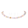 Macaron Color Dyed Natural White Jade Rondelle Beaded Necklaces with Glass Seed Beads for Women NJEW-JN06593-01-2