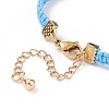 Glass Braided Flower Link Bracelet for Women BJEW-TA00130-02-5