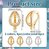 8Pcs 2 Colors Brass Micro Pave Clear Cubic Zirconia Twister Clasp FIND-BC0004-03-2