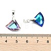 AB Color Plated Electroplate Glass Pendants PALLOY-JF05305-01-4