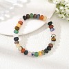 8MM Natural Mixed Gemstone Rondelle Heishi Beads Stretch Bracelets BJEW-JB14425-1