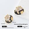 304 Stainless Steel Enamel Stud Earrings for Women VU1014-4-1