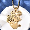 304 Stainless Steel Laser Cut Mother and Baby Koala Pendant Box Chain Necklaces for Women Men NJEW-E156-01G-2