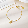 304 Stainless Steel Cutout Charm Bracelets WGEC7EF-02-1