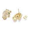 Brass Micro Pave Cubic Zirconia Stud Earrings EJEW-Q033-01G-2