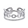 304 Stainless Steel Cable Chain Open Cuff Ring RJEW-T023-40P-1