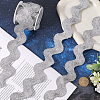 5 Yards Polyester Metallic Wavy Fringe Trim Ribbon OCOR-GF0004-56-3