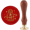 Brass Wax Seal Stamp with Handle AJEW-WH0184-0467-1