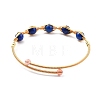 Natural Lapis Lazuli Wrapped Cuff Bangle BJEW-A122-07B-3