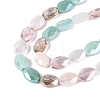 Electroplate Imitation Jade & Opaque & Transparent Glass Beads Strands EGLA-Q135-8x11MM-01C-4