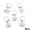 5Pcs Acrylic & Glass Seed Pendant Decorations HJEW-YW00327-03-1