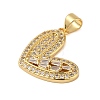 Rack Plating Brass & Clear Cubic Zirconia Pendants KK-S372-28G-2