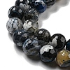 Faceted Natural Fire Crackle Agate Beads Strands G-F447-12mm-N09-4