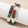 Column Dyed Natural Lapis Lazuli & Rose Quartz & Green Aventurine & Amethyst & Red Jasper & Tiger Eye & Quartz Crystal Beads Stretch Bracelets for Women Men BJEW-A148-01A-20-1