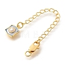 Brass ABS Imitation Pearl Ends with Chain KK-K398-10G-2