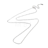 Anti-Tarnish Rhodium Plated 925 Sterling Silver Flat Cable Chain Necklace NJEW-A011-01C-P-1