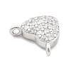 925 Sterling Silver Micro Pave Clear Cubic Zirconia Heart Charms STER-A034-01P-2