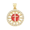 Religion Cross Brass Micro Pave Clear Cubic Zirconia Pendants CU-CBA83A6-03E-G-2