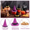12Pcs 2 Colors Polyester Witch Hats AJEW-CP0005-50-4