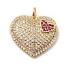 Brass Micro Pave Cubic Zirconia Pendants KK-E015-22G-2