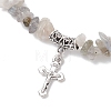 Natural Labradorite Chip Beaded Stretch Bracelets BJEW-JB12316-01-3