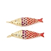 Brass Enamel Pendants KK-B148-14G-05-1