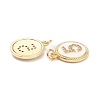 Brass Micro Pave Clear Cubic Zirconia Charms ZIRC-I052-16G-05-3