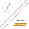 PVD Vacuum Plating Classic Plain 304 Stainless Steel Mens Womens Cable Chain Necklaces STAS-UN0017-38RG-B-4