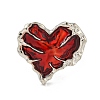 Heart Zinc Alloy Enamel Adjustable Rings for Women RJEW-Z048-04P-2