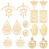 16Pcs 8 Style 201 & 304 Stainless Steel Pendants STAS-SC0004-57-1