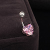 Brass Cubic Zirconia Belly Rings WGBA42D-04-1