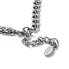 304 Stainless Steel Diamond Cut Cuban Link Chain Necklace NJEW-D045-09P-3