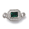 Brass Micro Pave Cubic Zirconia Box Clasps KK-P291-32P-1