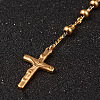 PVD Vacuum Plating 201 Stainless Steel Rosary Bead Necklaces NJEW-L427-22G-3
