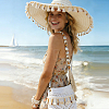 3Yards Cotton & Shell & Wood Beaded Trim Ribbon DIY-GA0010-14-5
