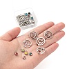 24Pcs 2 Styles 303 Stainless Steel Flat Round Rhinestone Charms & 304 Stainless Steel Ring with Twelve Constellations Pendants STAS-LS0001-20P-4