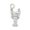 Brass Micro Pave Clear Cubic Zirconia Pendants KK-H528-04B-P-1