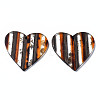 Transparent Resin & Walnut Wood Stripe Pendants RESI-N025-016A-A01-2