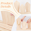 Bust Shaped Wood Jewelry Display Stands with 3-Slot Base ODIS-WH0038-69-4