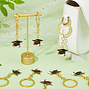 20Pcs Zinc Alloy Enamel Graduation Hat Keychains KEYC-FH00101-4