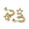 Ion Plating(IP) 304 Stainless Steel Hollow out Star Dangle Stud Earrings for Women EJEW-I284-22G-2