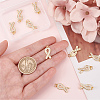10Pcs Brass Micro Pave Clear Cubic Zirconia Pendants KK-BBC0004-12-3