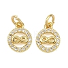 Brass Micro Pave Clear Cubic Zirconia Pendants KK-D218-14G-1