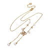 304 Stainless Steel Crystal Rhinestone Butterfly Pendant Necklaces for Women NJEW-P357-01G-2