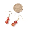 Round Natural Banded Agate Dangle Earrings EJEW-JE06466-4