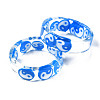 Transparent Resin Yin Yang Finger Ring for Women RJEW-T022-032-3