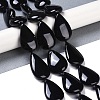 Natural Black Gemstone Beads Strands G-Q164-B01-01-2