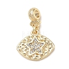 Brass Micro Pave Clear Cubic Zirconia Dangle Beads CU-CBAFF5B-19G-1